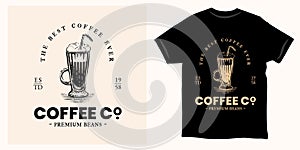 Coffee Co cafe logo frappe glass luxury design photo