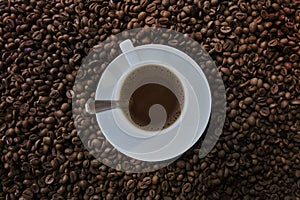 Coffee with coffee beans background series