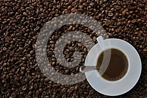 Coffee with coffee beans background series