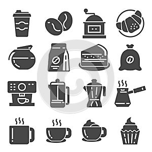 Coffee, coffee house, coffee shop elements icons set