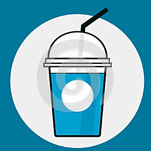 Coffee, cold, cartoon, cup, illustration, ice, straw, beverage, cocoa, sweet, drink, cream, cafe, white, fresh, icon