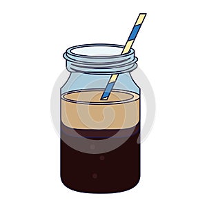 Coffee cold drink mason jar