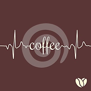Coffee concept design on brown background