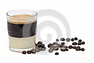 Coffee with condensed milk and beans.