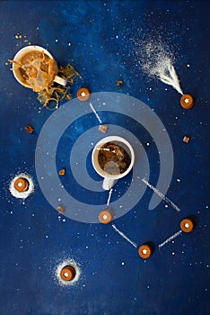The coffee constellation of Big Dipper with cookies photo