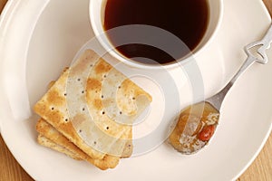 Coffee , cookie and jam