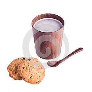 Coffee, cookie and spoon