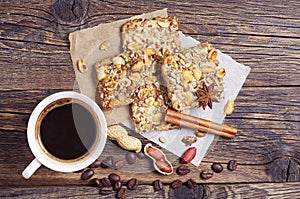 Coffee and cookies with nuts