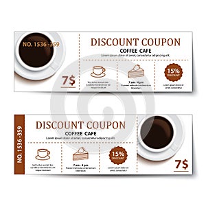 Coffee coupon discount template design.