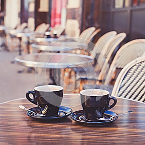 Coffee in cozy street cafe