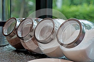 Coffee creamer sugar in jar