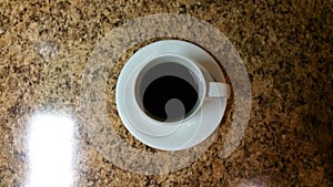 Coffee cup from above