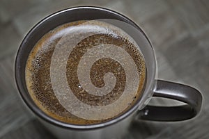 Coffee cup from above