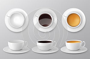 coffee cup assortment collection.