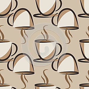 Coffee cup background seamless design print