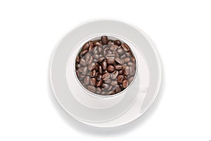 Coffee cup with beans