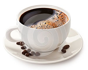 Coffee cup and beans photo