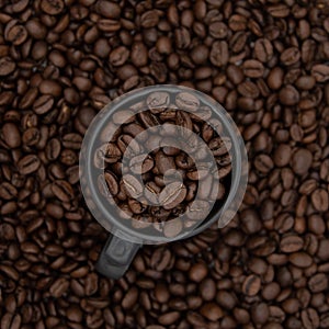 Coffee Cup Beans Background Social Media Square