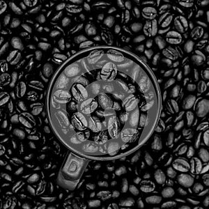 Coffee Cup Beans Background Social Media Square