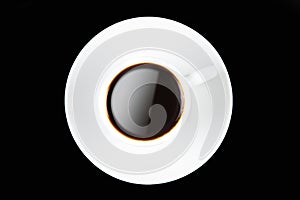 Coffee cup on black