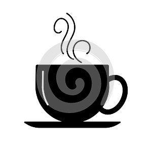 Coffee cup black flat icon