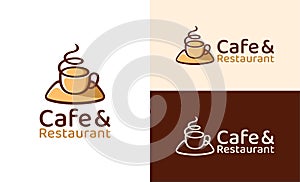 Coffee cup and Cafe Restaurant Logo