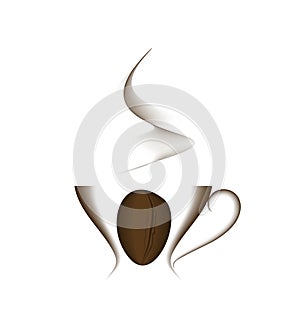 Coffee cup with coffee bean