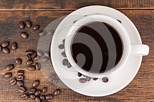 Coffee cup with coffee bean