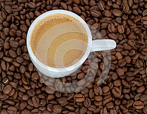 coffee cup and coffee beans