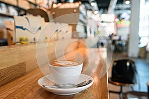 Coffee cup at coffeeshop photo