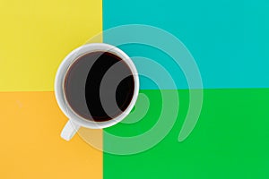 Coffee cup on a colored background