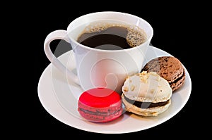 Coffee cup with macarons