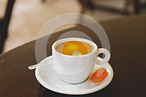 Coffee cup and damascus