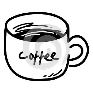 Coffee Cup Doodle Drawing Vector Illustration Icon