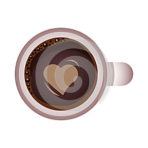 Coffee cup drink with heart