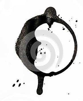 Coffee Cup Drink Stain On White Background