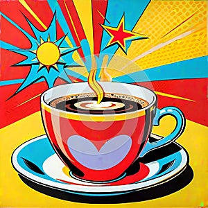 Coffee cup espresso cappuccino colorful heart love companion