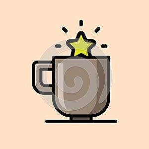 Coffee cup and favorite star icon