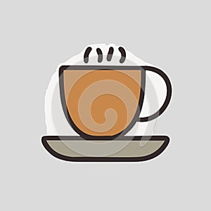 coffee cup flat icon vector art