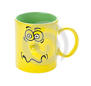 Coffee cup with a grin