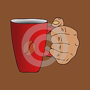 Coffee cup and hand clip art