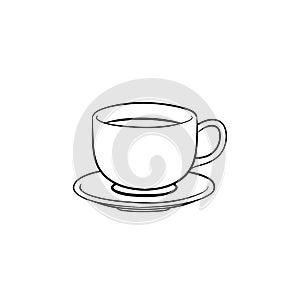 Coffee cup hand drawn sketch icon.