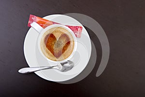 Coffee cup with heart shape