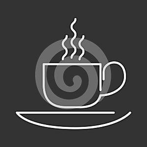 coffee cup icon on a black background