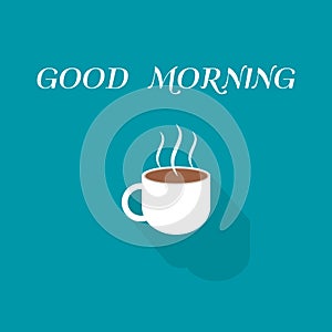 Coffee cup icon in flat design style