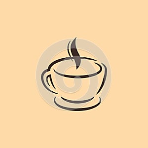 Coffee cup icon logo vector design