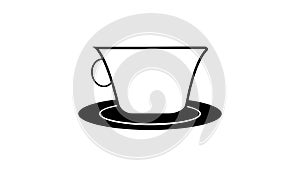Coffee cup icon on the saucer