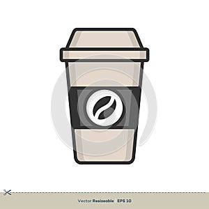 Coffee Cup Icon Vector Logo Template Illustration Design. Vector EPS 10
