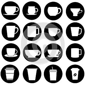 Coffee cup icon vector set. tea cup illustration sign collection. Hot drink symbol or logo.