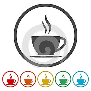Coffee cup icons set